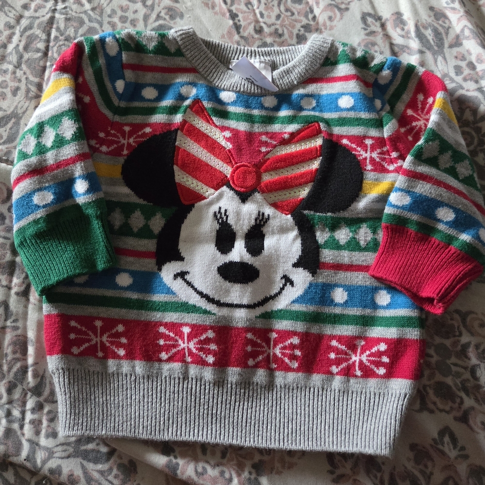 Disney Baby Minnie Mouse Striped Sweater